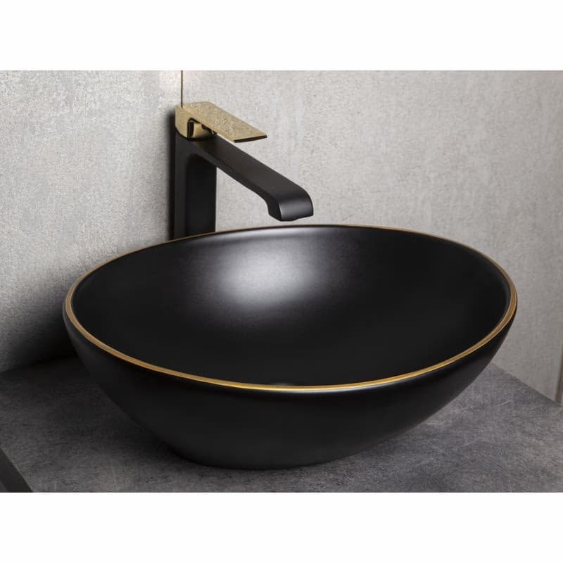 KERRA - Umývadlo na dosku KR-707 BL/G (čiernozlaté) 5907548117526 2
