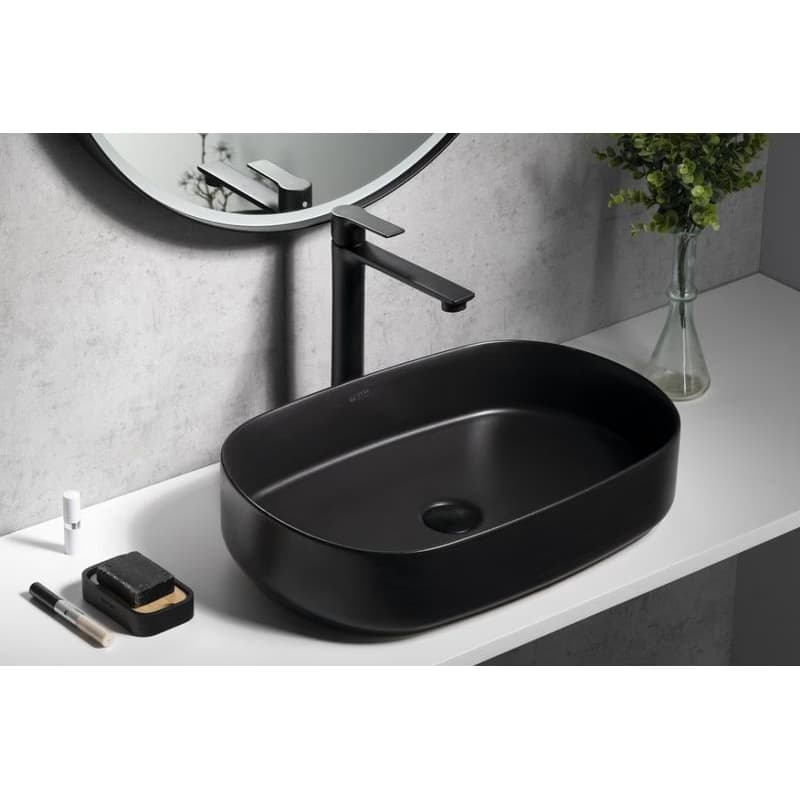 ISVEA - INFINITY OVAL keramické umývadlo na dosku, 55x36cm, matna čierna 10NF65055-2N 5