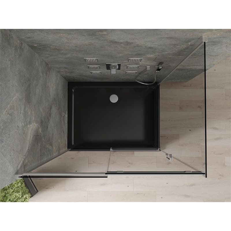 MEXEN/S - Omega sprchovací kút 100x90, grafit, chróm + čierna vanička so sifónom 825-100-090-01-40-4070 6