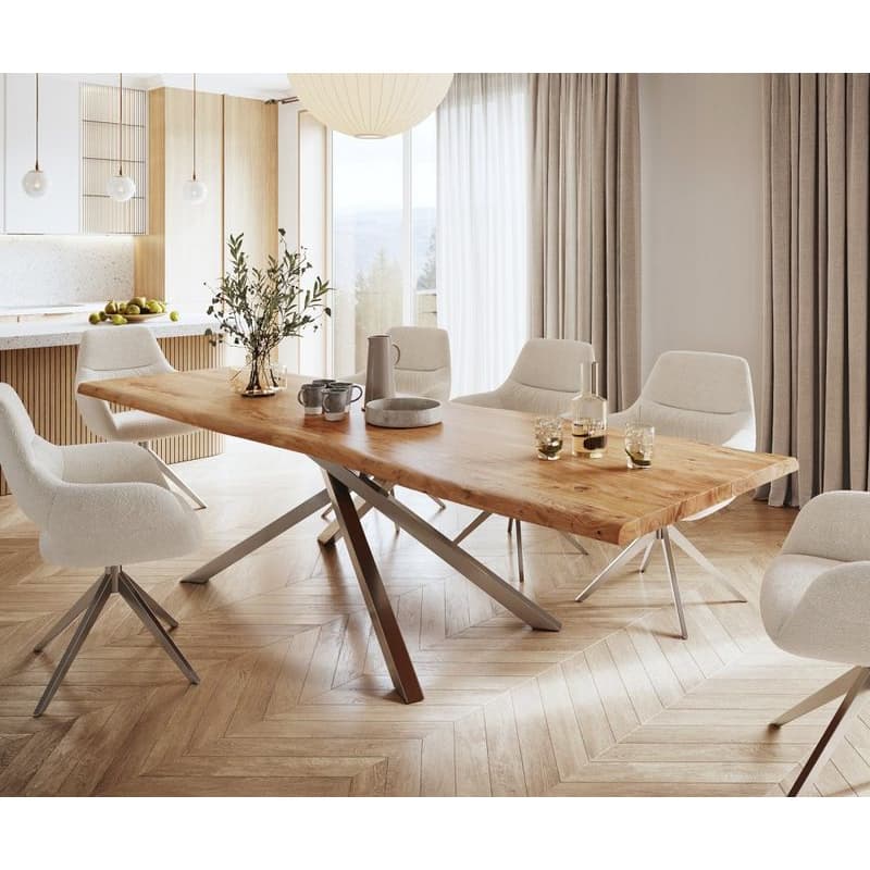 Jedálenský stôl Edge 300x100 XL akácia prírodná krížová podstava