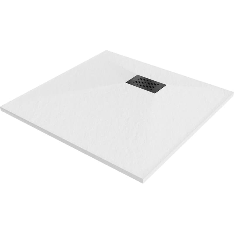 MEXEN/S - Hugo sprchová vanička SMC 90 x 90, biela, krytka čierna 42109090-B