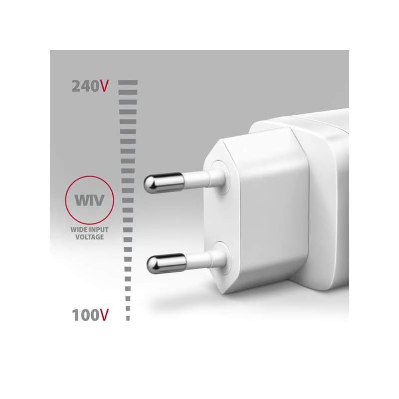 AXAGON ACU-PQ30W, Sil nabíjačka do siete 30W, 2x port (USB-A + USB-C), PD3.0/PPS/QC4+/SFC/AFC/Apple, biela 3