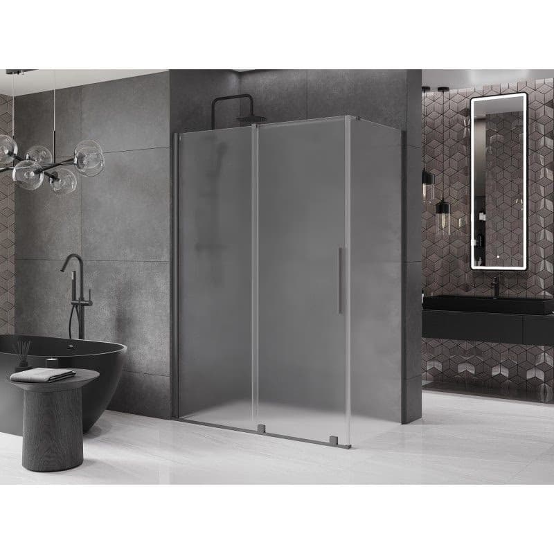 MEXEN/S - Velár sprchovací kút, posuvné dvere 150 x 85, dekor, grafit metal 871-150-085-31-95 3