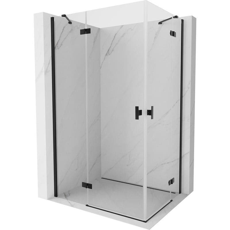 MEXEN/S - Mist H Duo sprchovací kút dvere krídlové 100 x 80, transparent, čierna 8A5-100L-080P-70-00