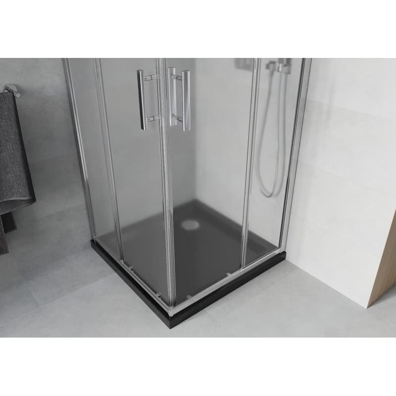 MEXEN/S - Rio sprchovací kút 70x70, dekor, chróm + vanička so sifónom 860-070-070-01-30-4070 4