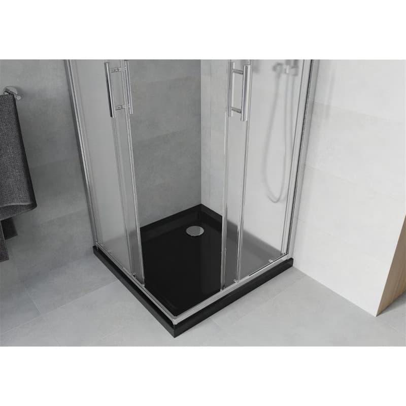 MEXEN/S - Rio sprchovací kút 70x70, dekor, chróm + vanička so sifónom 860-070-070-01-30-4070 5