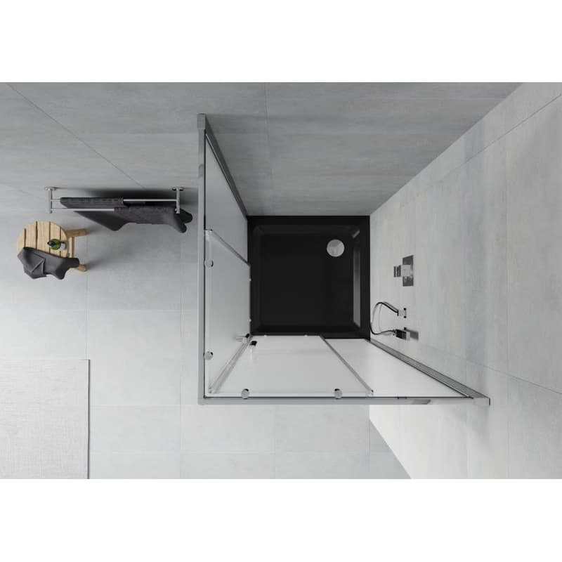 MEXEN/S - Rio sprchovací kút 70x70, dekor, chróm + vanička so sifónom 860-070-070-01-30-4070 6