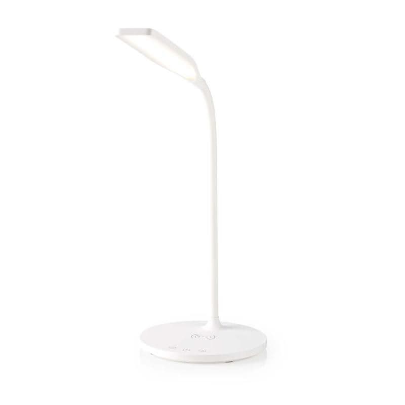 Nedis LTLGQ4M2WT - LED lampička s bezdrôtovou nabíjačkou | Stmievač | 15 W | S tlmením | Biela farba