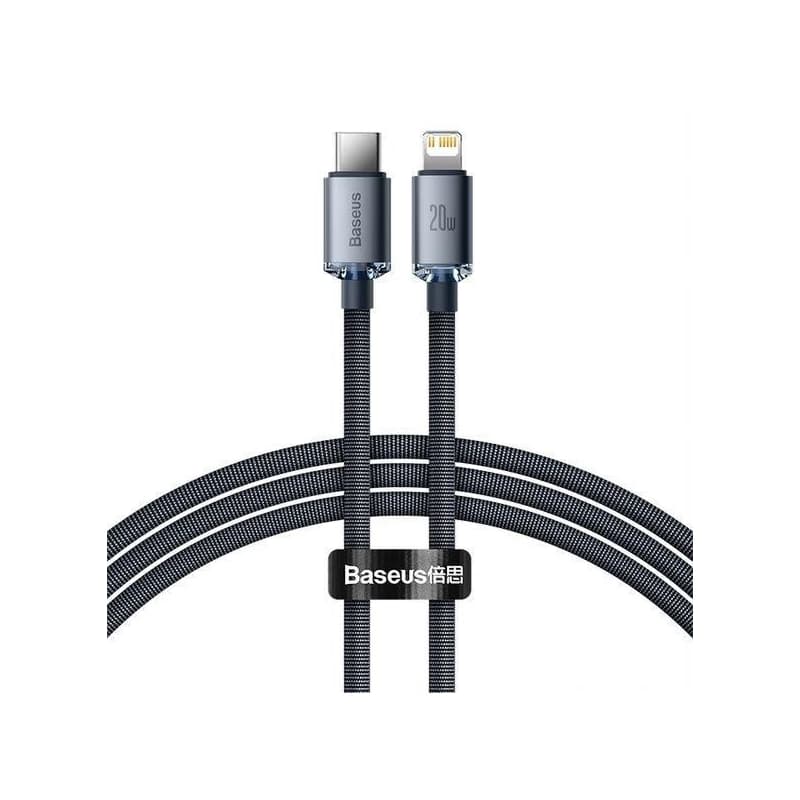 Baseus Crystal Shine Series nabíjací, dátový kábel USB-C Lightning 20W 1, 2m, čierna
