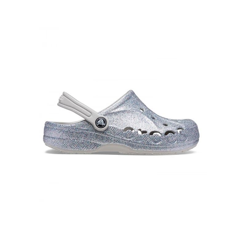 Dievčenské kroksy (rekreačná obuv) CROCS Baya Glitter Clog T silver 2