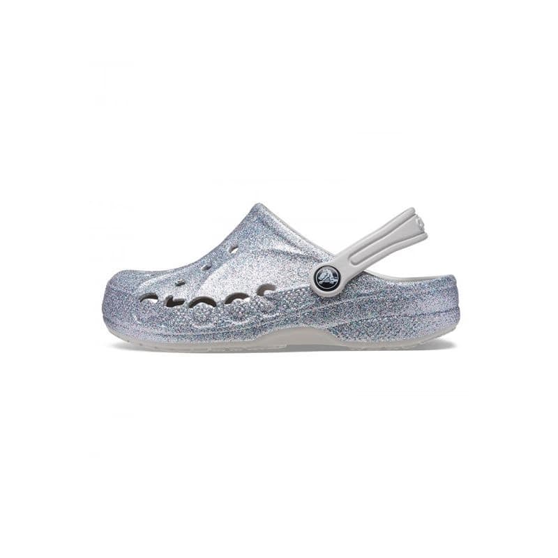 Dievčenské kroksy (rekreačná obuv) CROCS Baya Glitter Clog T silver 3