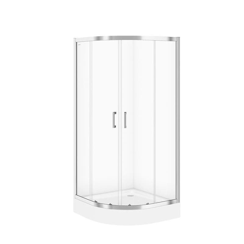CERSANIT - Sprchovací kút BASIC štvrťkruh 90x185, posuv, číre sklo S158-005