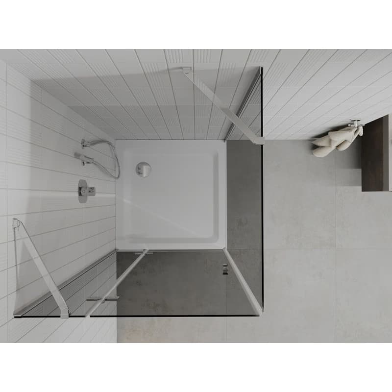 MEXEN/S - Roma sprchovací kút 70x70, grafit, chróm + biela vanička so sifónom 854-070-070-01-40-4010 6