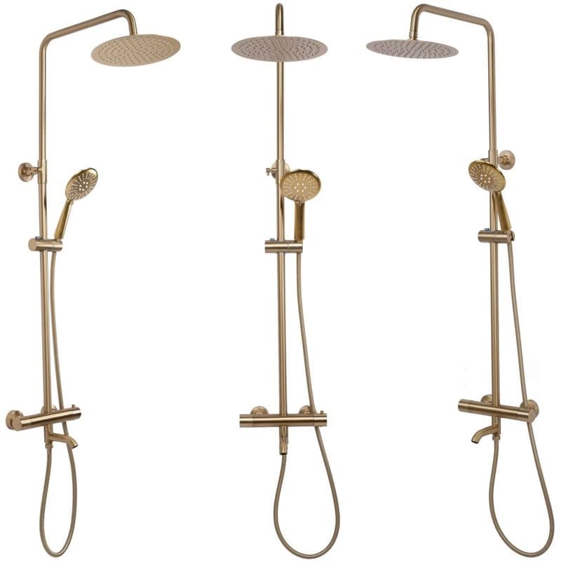 REA REA - Sprchový set s termostatickou batériou 150mm s výtokom Lungo zlatá kartáčovaná REA-P6604 6