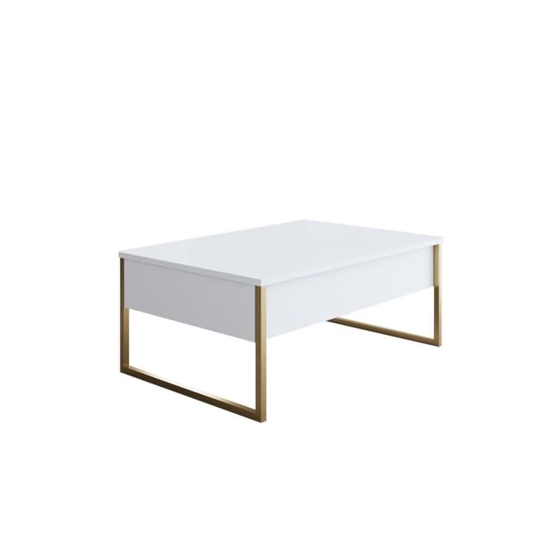 Living Room Furniture Set Luxe - White, Gold 4