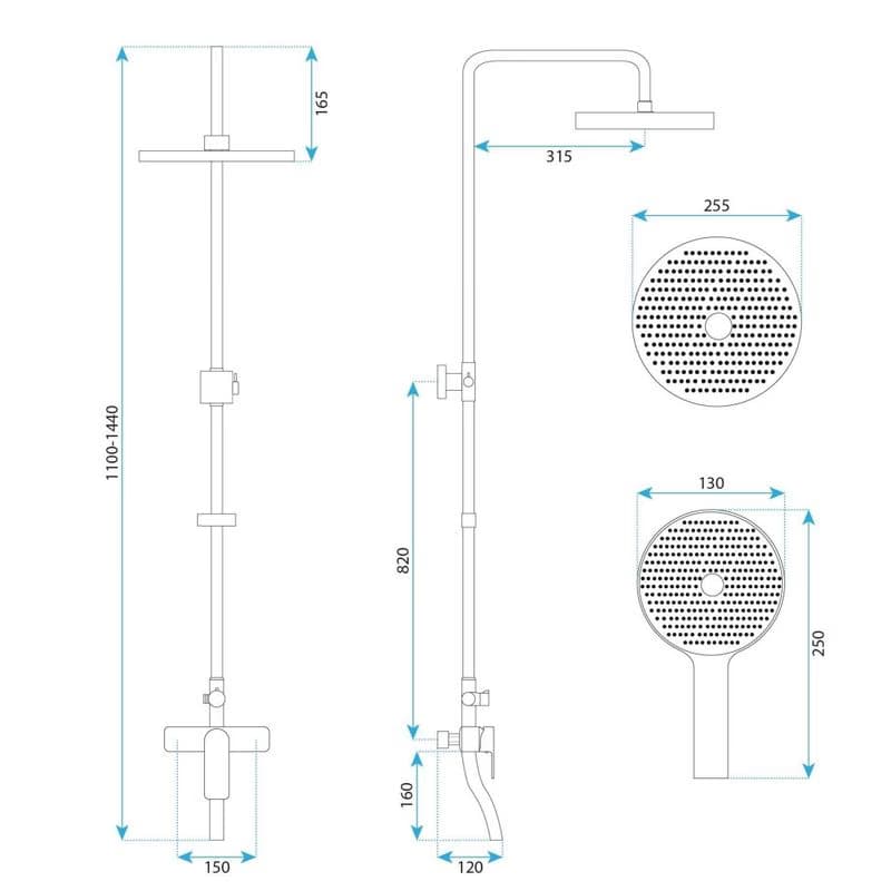 REA REA - Sprchový set s batériou 150mm BLOOM zlatá/biela REA-P9529 2