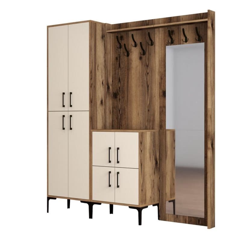 Predsieňová stena Berlin ABC - Walnut, Cream 2