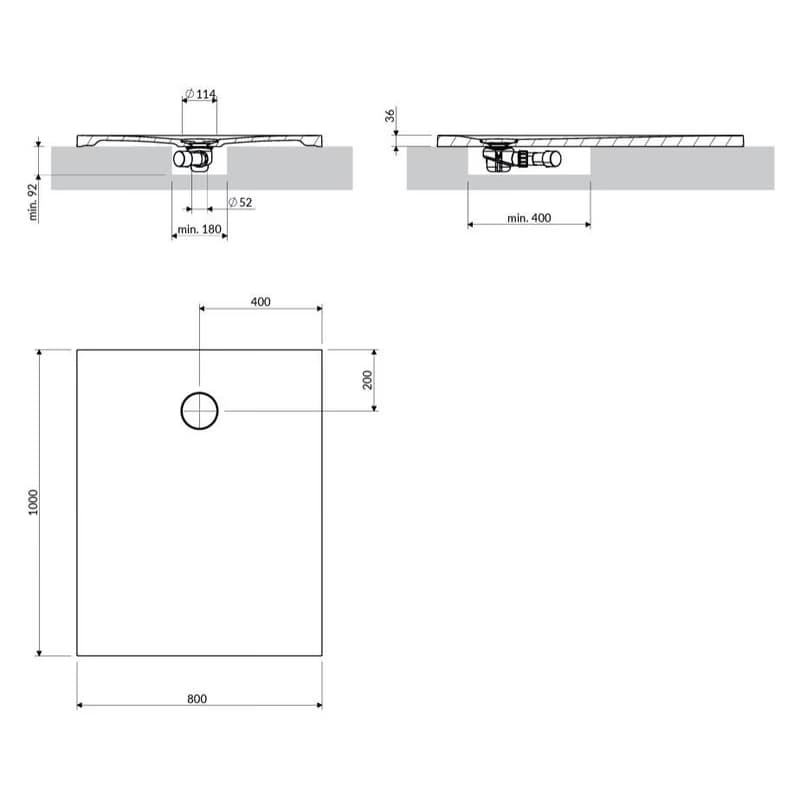 OMNIRES - AQUAROCK kompozitová protišmyková sprchová vanička, obdĺžniková 80 x 100 cm AQUAROCK80-100BM 4