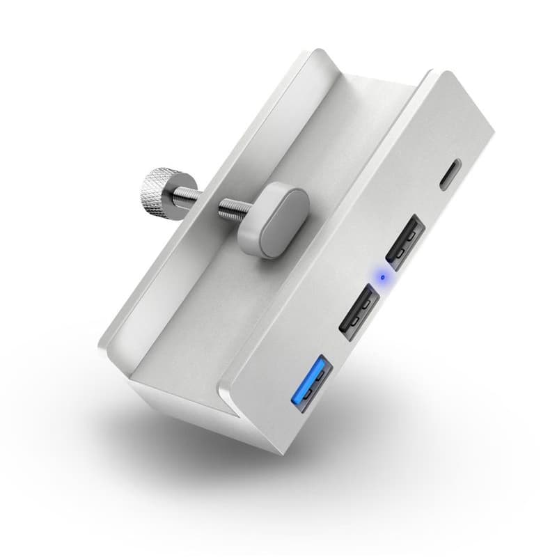CONNECT IT USB DeskHub 4v1 na dosku stola, STRIEBORNÝ