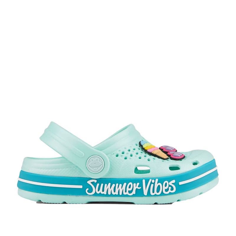 Detské kroksy (rekreačná obuv) COQUI Lindo light mint turquoise summer 2