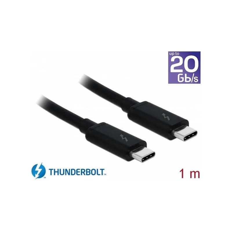 Delock Thunderbolt™ 3 (20 Gb/s) USB-C™ kábel samec > samec pasívny 1,0 m 5 A čierny
