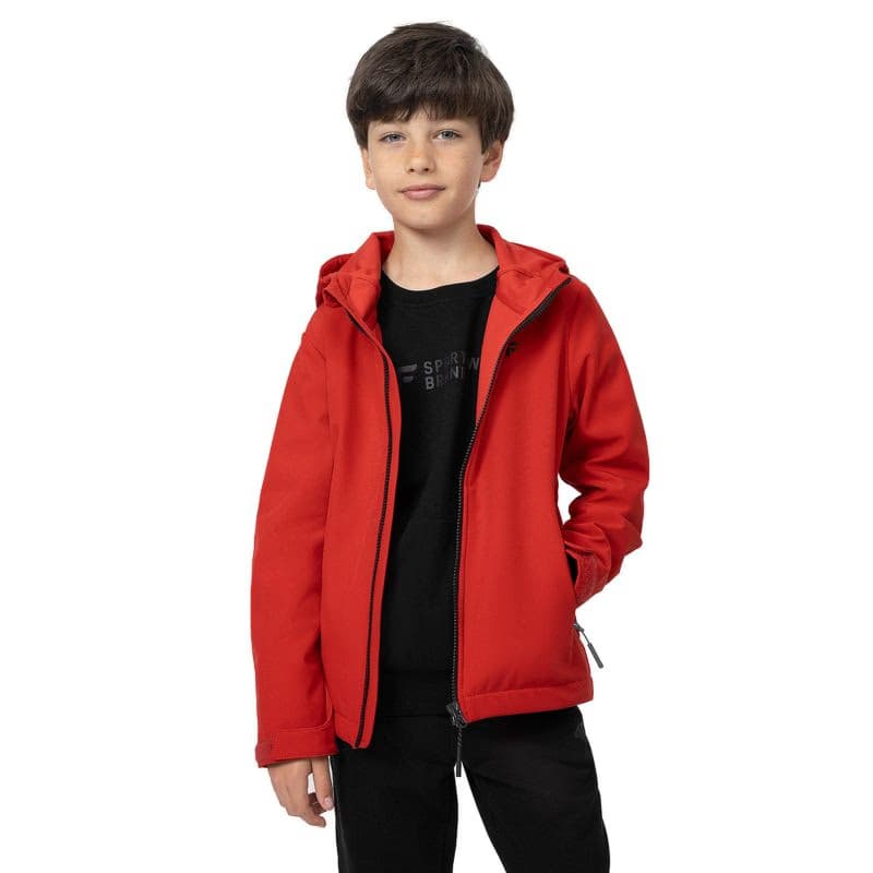 Chlapčenská turistická softshellová bunda 4F JUNIOR SOFTSHELL JACKET M091-62S-RED 2
