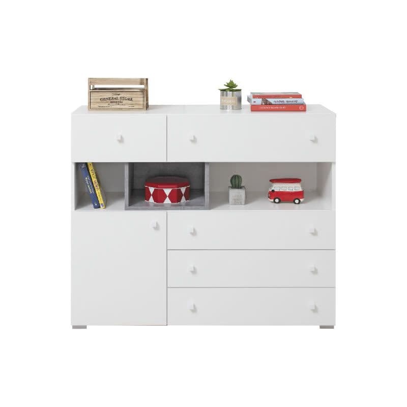 Meblar Komoda SIGMA SI12 Farba: beton/biela/dub 2