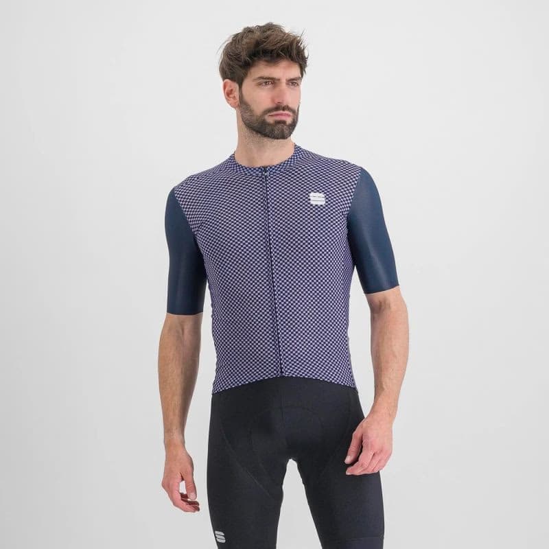 Pánsky cyklistický dres s krátkym rukávom SPORTFUL Checkmate jersey, galaxy blue chalck violet 2