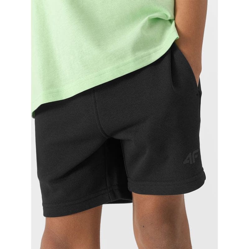 Chlapčenské teplákové kraťasy 4F JUNIOR SHORTS CAS-JWSS24TSHOM272-20S-DEEP BLACK 6