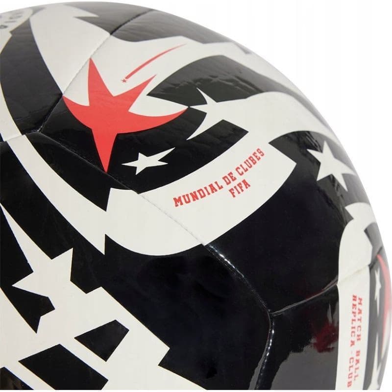 Futbalová lopta ADIDAS FCWC CLB WHITE BLACK LUCRED 2