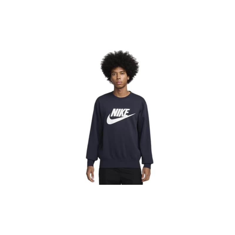 Pánska zateplená mikina NIKE M NK CLUB BB GFX CREW OBSIDIAN WHITE