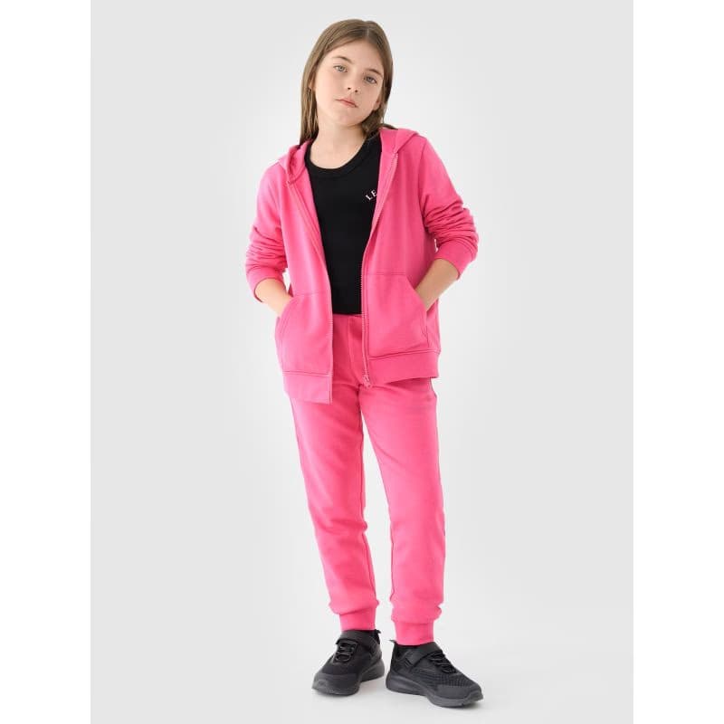 Dievčenská mikina so zipsom 4F JUNIOR SWEATSHIRT-JWMM00TSWSF1315-55S-HOT PINK 4