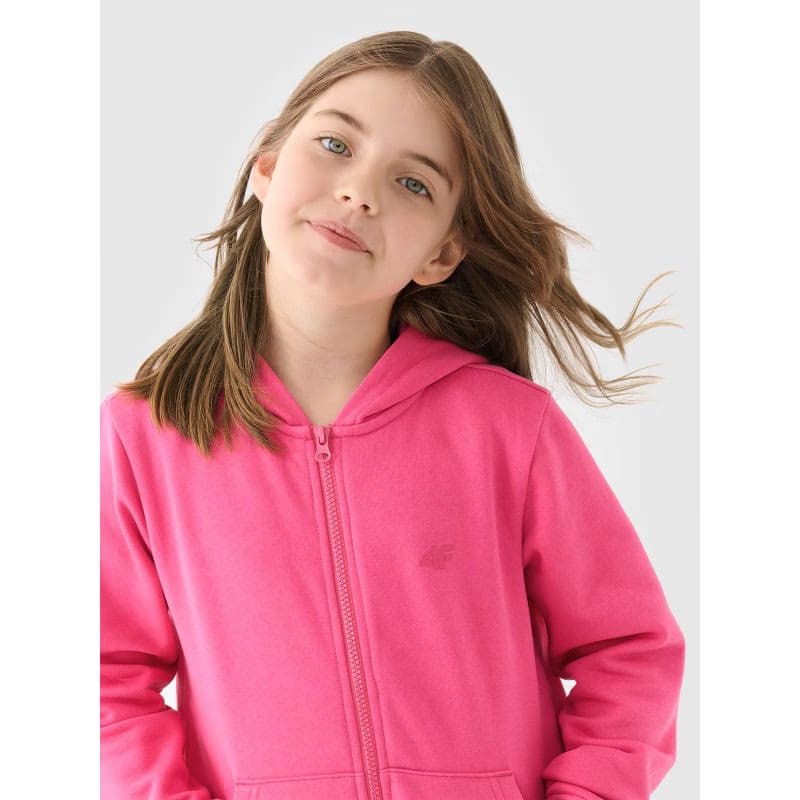 Dievčenská mikina so zipsom 4F JUNIOR SWEATSHIRT-JWMM00TSWSF1315-55S-HOT PINK 5