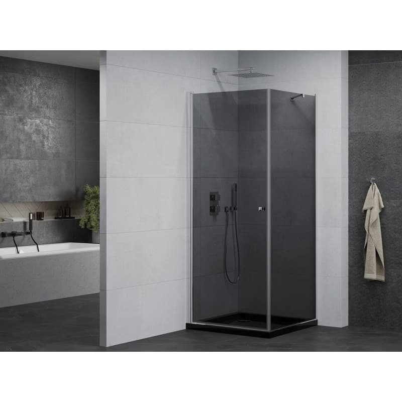 MEXEN/S - Pretória sprchovací kút 70x70, grafit, chróm + sprchová vanička vrátane sifónu 852-070-070-01-40-4070 2