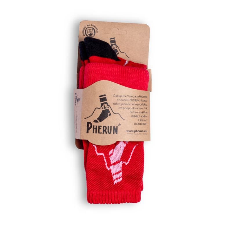 Turistické ponožky PHERUN Merino Pherun Red 35-38 2