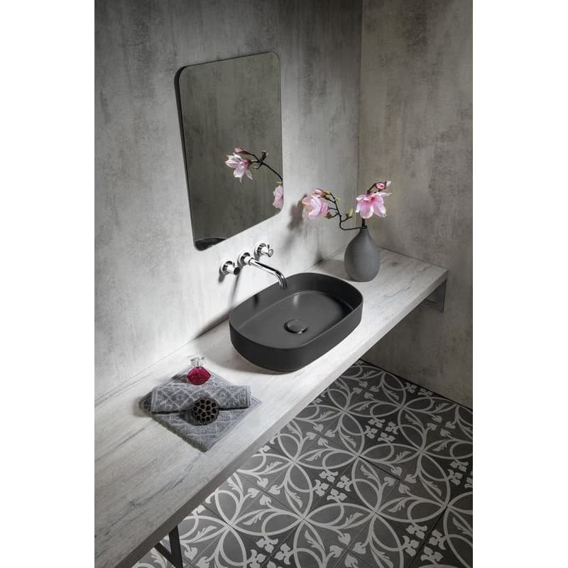 ISVEA - INFINITY OVAL keramické umývadlo na dosku, 55x36cm, antracit 10NF65055-2C 3