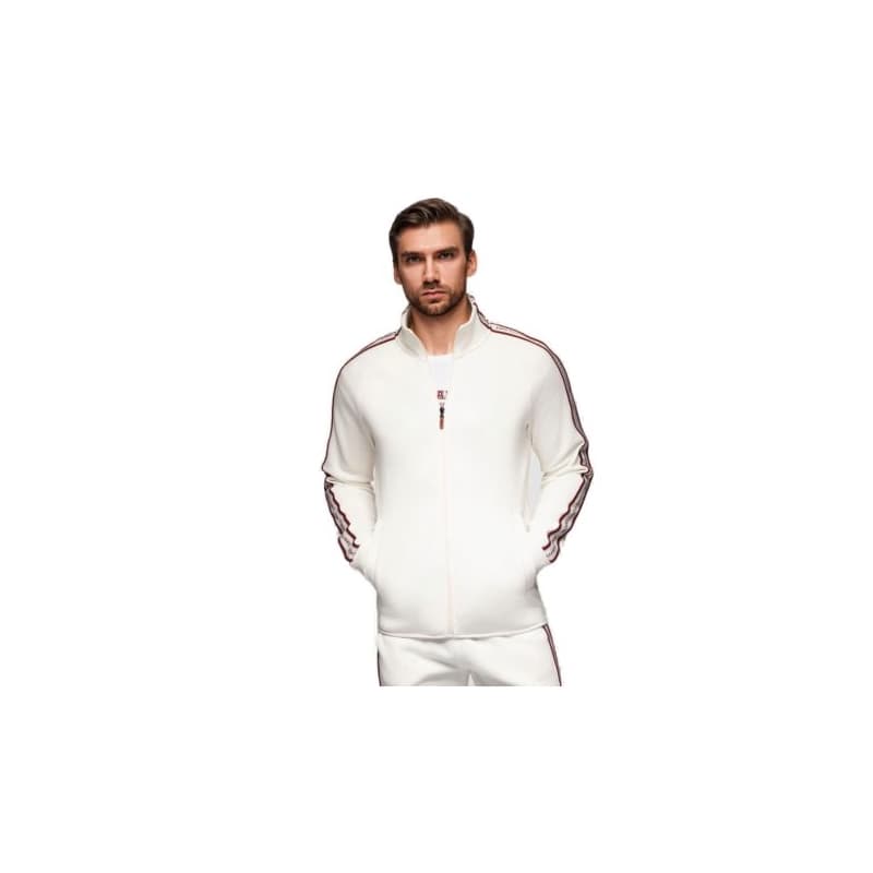 Pánska mikina so zipsom OMBRE Sweatshirt OM-SSZP-0224 V-2 white