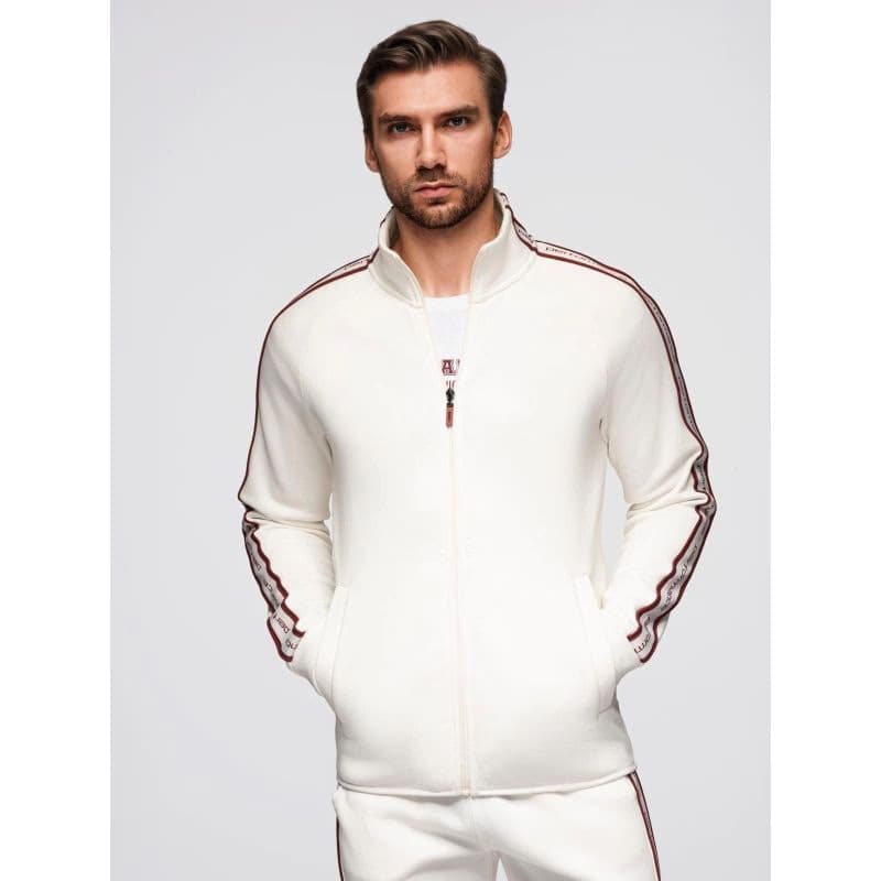 Pánska mikina so zipsom OMBRE Sweatshirt OM-SSZP-0224 V-2 white 2