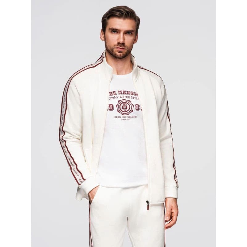 Pánska mikina so zipsom OMBRE Sweatshirt OM-SSZP-0224 V-2 white 3