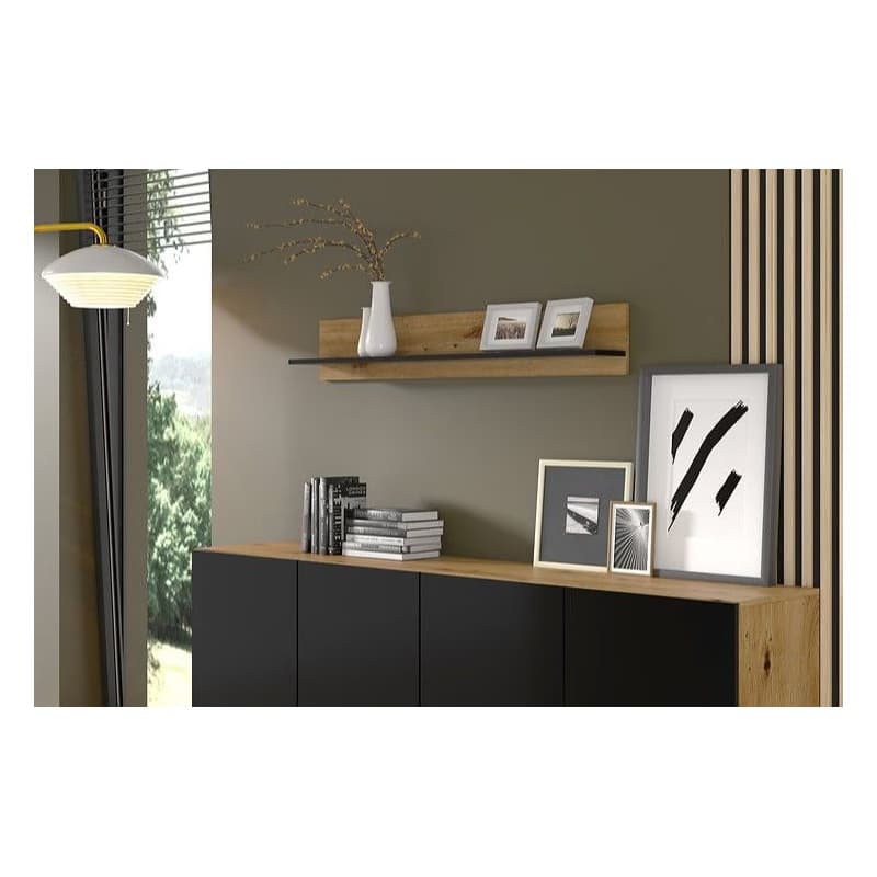 ArtBm Polica AURA 150 | dub artisan/čierny mat 2