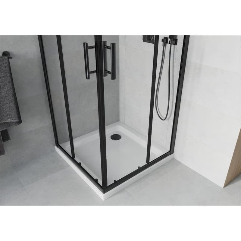 MEXEN/S - Rio Sprchovací kút štvorcový 80x80, transparent, chrom + vanička so sifónom 860-080-080-70-00-4010 4