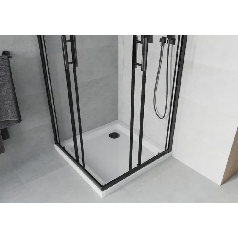MEXEN/S - Rio Sprchovací kút štvorcový 80x80, transparent, chrom + vanička so sifónom 860-080-080-70-00-4010 5