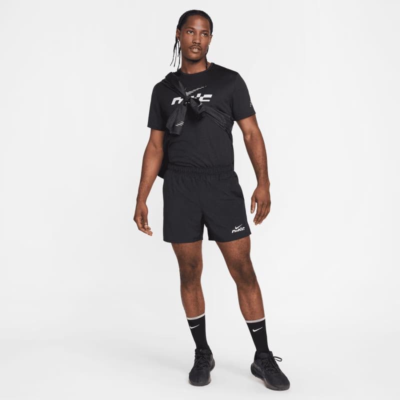 Pánske bežecké tričko s krátkym rukávom NIKE M NK DF UV MILER FLASH SS-010-Black 4