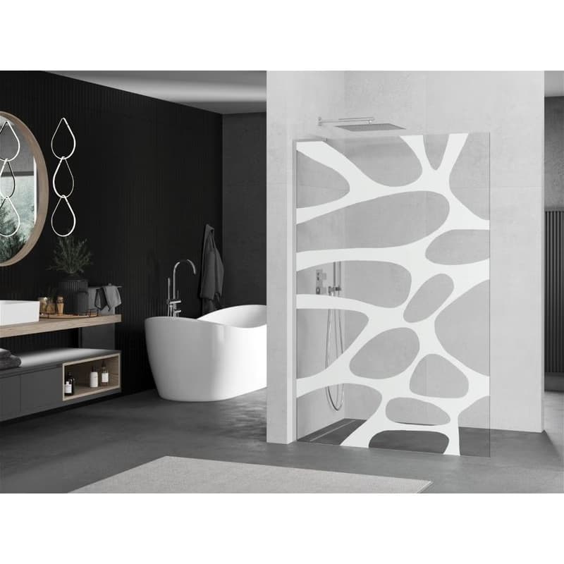 MEXEN/S - Kioto L Sprchová zástena WALK-IN 70 x 200, biely vzor, chróm 800-070-103-01-97 2