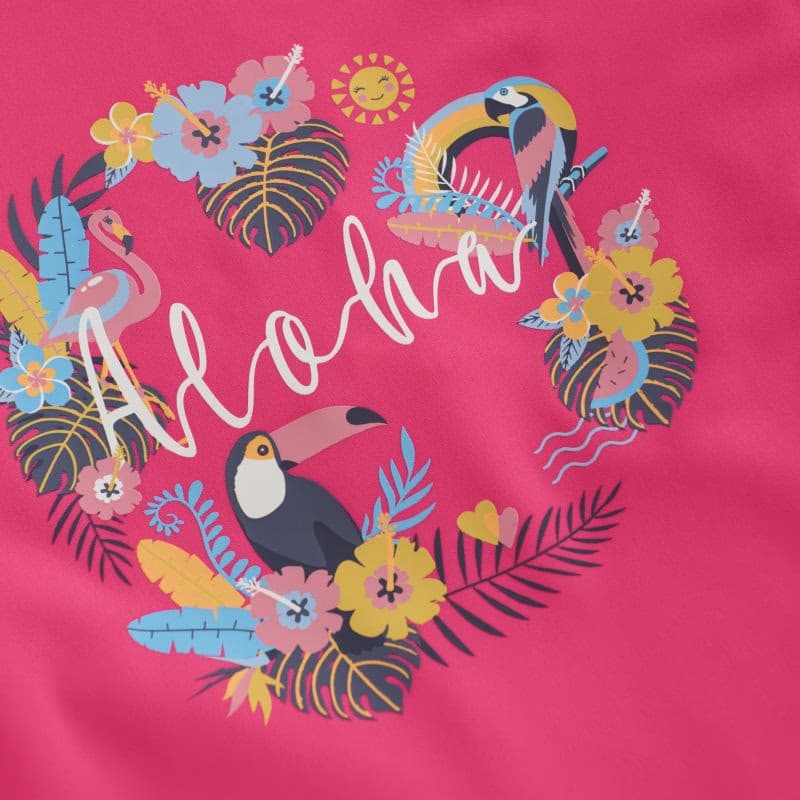 Detské tričko na kúpanie COLOR KIDS T-shirt W. Print-5170-Knockout Pink 3