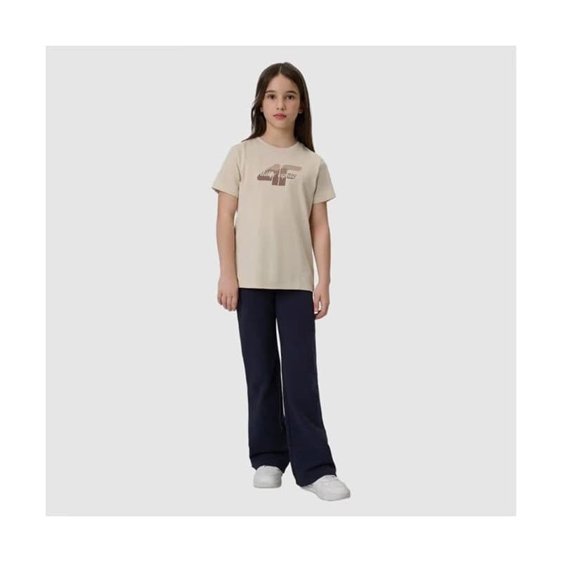 Dievčenské tričko s krátkym rukávom 4F JUNIOR TSHIRT F2885-83S-BEIGE 3