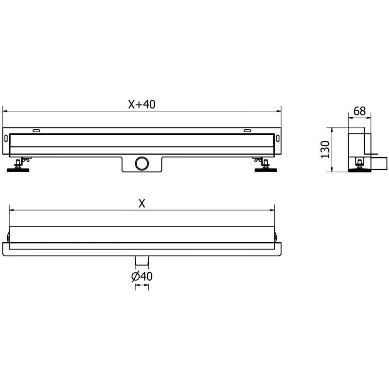 MEXEN - Flat Wall žľab k stene 2v1 110 cm zlatý 1530110 5