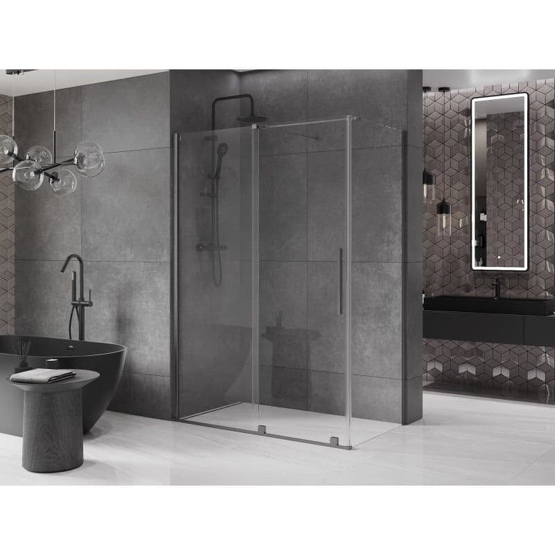 MEXEN/S - Velár sprchovací kút 130 x 75, transparent, grafit kartáčovaná 871-130-075-01-66 6