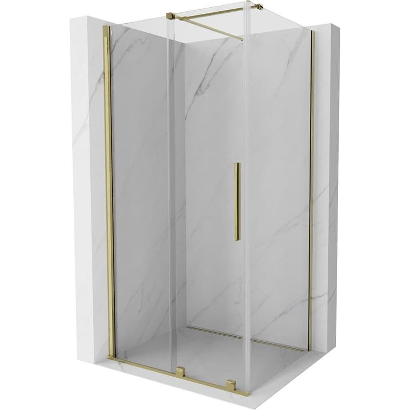 MEXEN/S - Velár sprchovací kút 100 x 70, transparent, zlatá 871-100-070-01-50