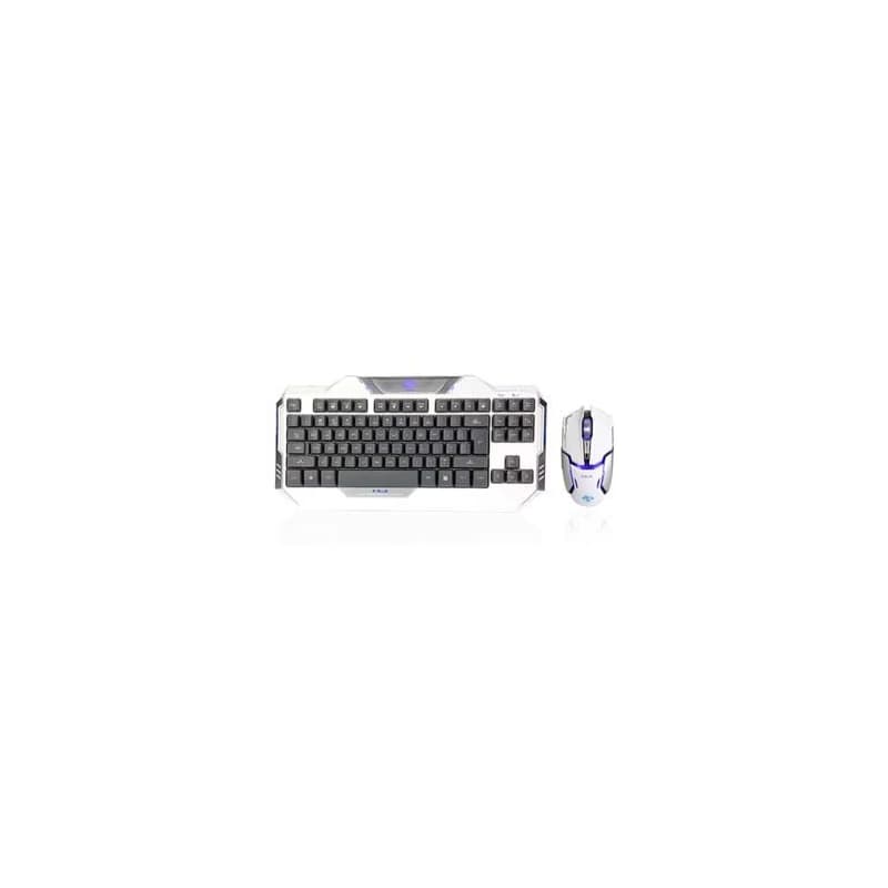E-blue Auroza sada klávesnica káblová (USB) US, biela s optickou hráčskou myšou, herná 2